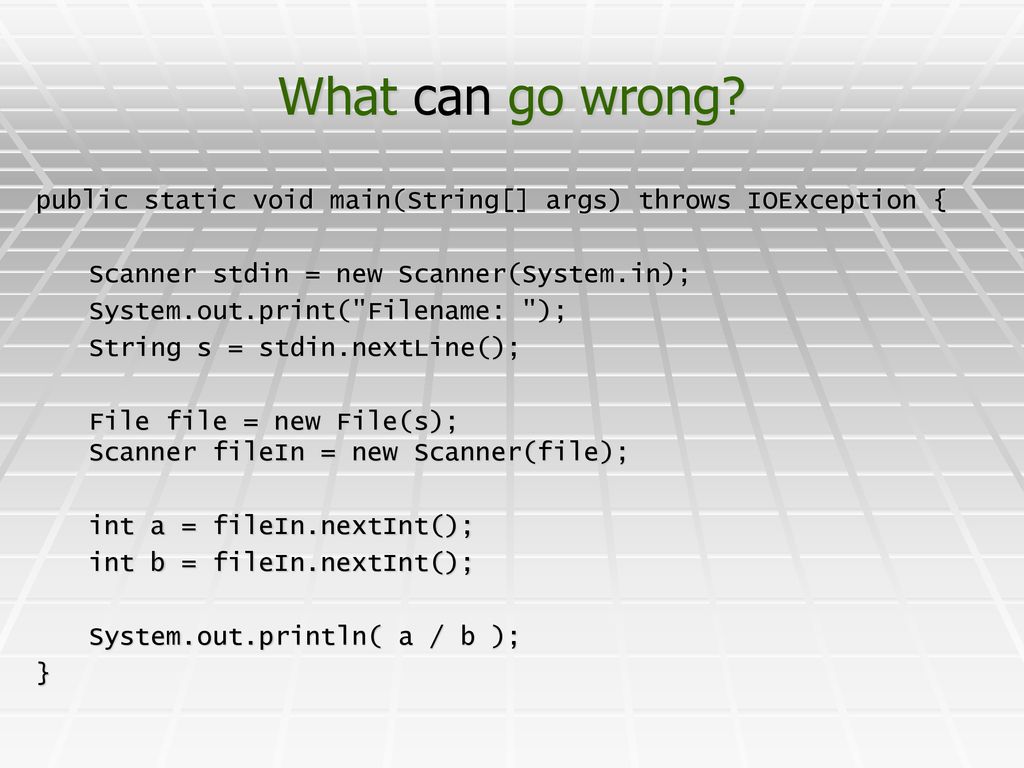 Testing and Exceptions ppt download